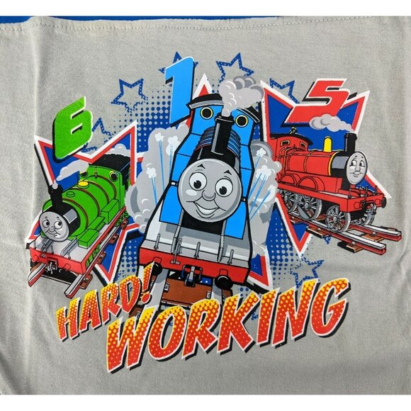 Thomas & Friends Pajama Set Boys 2T Gray Blue Cotton Long Sleeve 2-Piece NWT - Picture 7 of 8